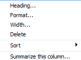 column head context menu