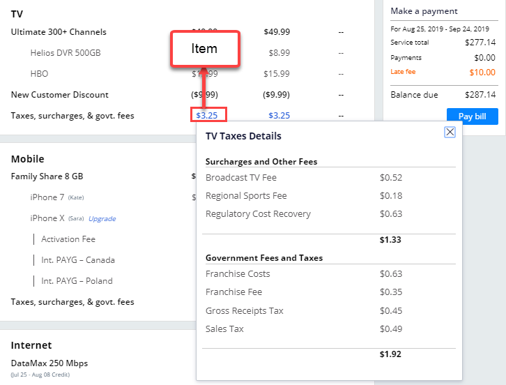 Tax details