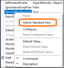 "Add to Standard View"