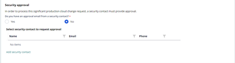 MSP Security Approval No by default